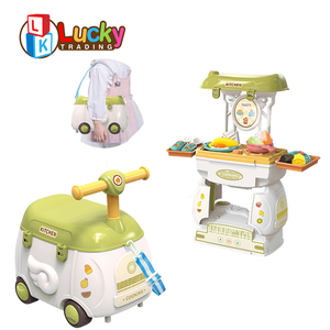 Lucky Toys 2 en 1 : Voiture de <span class=keywords><strong>dessin</strong></span> <span class=keywords><strong>animé</strong></span> et cuisine de jeu DIY pour enfants, ensemble de jouets de cuisine avec table de cuisson à pulvérisation et maison de jeu, ensemble de jeu d'imitation - Product Image 1