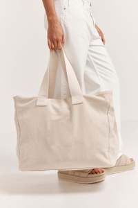 LILALILA Custom Logo Extra Large Heavy Duty Organic Canvas Tote <b>Bag</b> With Bottom Gusset - Product Image 4