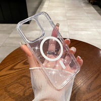 Transparent TPU galvanisé luxe antichoc coffres-forts magnétiques étuis pour téléphone portable pour iPhone 17 16 15 14 13 Pro Max