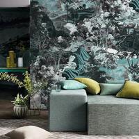 Papiers Peints Muraux Rétro Français Style Jungle pour Salon, Fond de Canapé, Chambre à Coucher Style Européen
