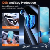 Protection d'écran en verre trempé 3D anti-explosion 0,23 mm avec confidentialité pour iPhone 15 16 17 Pro Max, installation facile avec cadre