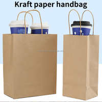 Sac en papier kraft gaufré à bon prix, sac de shopping personnalisé en papier brun avec poignée
