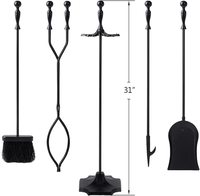 Fourniture directe d'usine décoration intérieure chevalier Suzhou fer noir cheminée outils accessoires cheminée accessoires