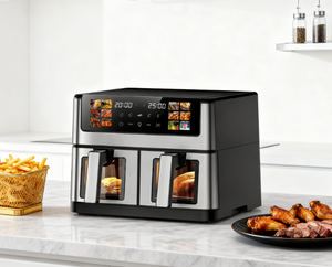 <span class=keywords><strong>Friteuse</strong></span> à air à double panier 11L Nouveau style Grande capacité Fenêtre visuelle de haute qualité Offre Spéciale avec une grande valeur - Product Image 5