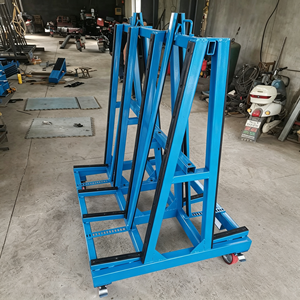 Carretilla Industrial Tipo A de 120x75cm, Plataforma de Acero Reforzado de 3.5cm, Carga de 1500kg, Ruedas de Goma de 8'', Barandillas Laterales Desmontables - Product Image 3