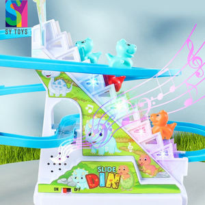 SY con pilas dinosaurio carreras carril coche ranura juguetes <span class=keywords><strong>Dino</strong></span> escalera escalada pista deslizante juguete - Product Image 3