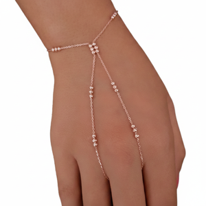 Oro rosa P. Guante de mano de Plata de Ley 925K, anillo de cadena de esclavo Sahmeran, pulsera de diseño artístico de zirconia Han - Product Image 2