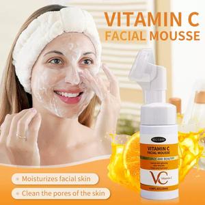 2025 nueva Etiqueta Privada vitamina C orgánica espuma acné lavado de cara blanqueamiento limpieza Mousse Aloe Vera espuma limpiador Facial - Product Image 2