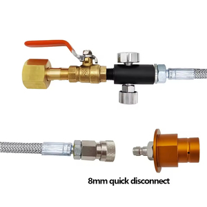 ท่อเหล็กถักสำหรับโซดา ขนาด 1.5 ม. พร้อมสายรัดเชื่อมต่อเร็วแบบ CGA320 รุ่น W21.8-14 พร้อมเกจวัด - Product Image 4