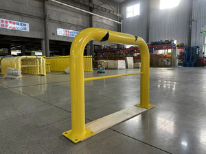 Barriera di Sicurezza con Ringhiera Centrale in Acciaio, Protezione per Macchinari, Barriera di Sicurezza Alta, Dissuasore a U per Parcheggi - Product Image 4