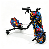 Trottinette Drift Trike à deux places pour parents et enfants, électronique au lithium, trois roues, cadre en aluminium étanche, autonomie de 10 km, vitesse de 11 à 20 km/h