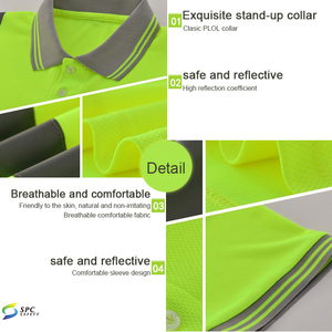 Fabrika doğrudan toptan özelleştirilmiş örgü polyester siyah ucuz T-shirt tarzı hi vis yansıtıcı güvenlik yelek inşaat için - Product Image 3