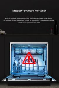 เครื่องล้างจานอัจฉริยะขนาดเล็ก 8-12 ชุด แบบฝังในตัว พร้อมระบบอบแห้งด้วยรังสียูวี สำหรับห้องครัว - Product Image 4