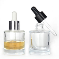 Bouteilles en verre à fond épais 30ml 50ml pour soins de la peau, essence à épaule plate, couleur dégradée, compte-gouttes d'huile essentielle, nouvelle collection