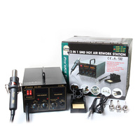 SS-989(H) 2 en 1 SMD Station de reprise d'air chaud AC220 ~ 240V/700W avec buse Dia 8.5mm/6.6mm/2.2mm pour la reprise de PCB de précision avancée
