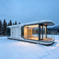 Capsule spatiale mobile entièrement meublée, cabane préfabriquée pour hôtel de glamping sur le camping