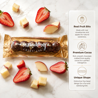 Barras de Chocolate Negro Sólido Premium con Manzana y Fresa al por Mayor OEM, Snack Frutal a Granel Directo de Fábrica