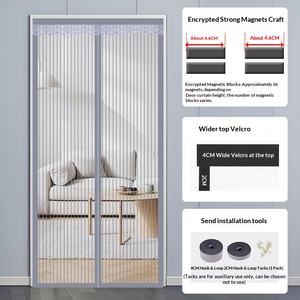 Cortina <span class=keywords><strong>Mosquitera</strong></span> Magnética para <span class=keywords><strong>Puerta</strong></span> de Dormitorio, Anti-mosquitos y Anti-moscas, con Tira Magnética Completa, Autoadhesiva, Sin Perforaciones - Product Image 6