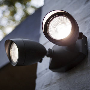 Lumière murale extérieure étanche à double tête UME, projecteur paysager en aluminium - Product Image 1