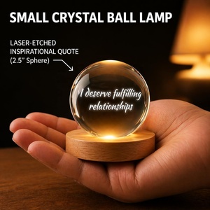 Esfera <span class=keywords><strong>de</strong></span> Cristal K9 con Frase Inspiradora, Lámpara Nocturna LED, Decoración <span class=keywords><strong>de</strong></span> Escritorio con Afirmaciones Positivas, Regalo - Product Image 3