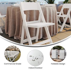 Lightweight Outdoor Stackable Rental Party Foldable Chairs White Plastic Wedding Resin Folding Chair for Event - Product Image 4