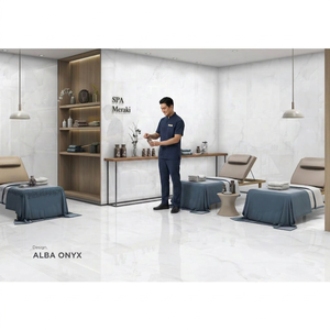Azulejos de porcelana brillante Oyster Serpentine Desert Onyx de 80x160cm, colección de lujo para pisos y paredes - Product Image 4