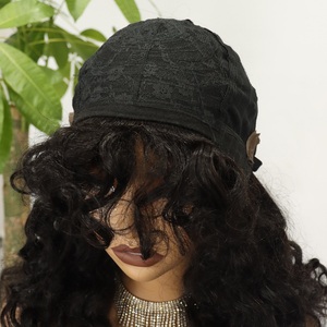 Perruques en <span class=keywords><strong>cheveux</strong></span> humains bouclés lâches de 18 pouces avec frange, densité 250 %, prêtes à porter, fabriquées à la machine, sans colle, pour femmes - Product Image 5