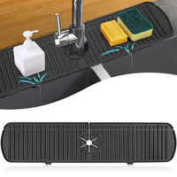 Tapis de plateau en silicone pour poignée de robinet, porte-éponge en silicone pour évier de cuisine, accessoires gadgets