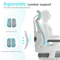 Chaise de bureau ergonomique moderne en tissu, robuste, haut de gamme, confortable, avec double dossier indépendant pour le personnel