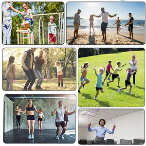 เชือกกระโดดแบบนุ่มสำหรับเด็ก วัสดุ PVC แบบนิ่ม พร้อมข้อต่อไม้ไผ่ สำหรับขายส่ง อุปกรณ์กีฬาลดน้ำหนัก - Product Image 2