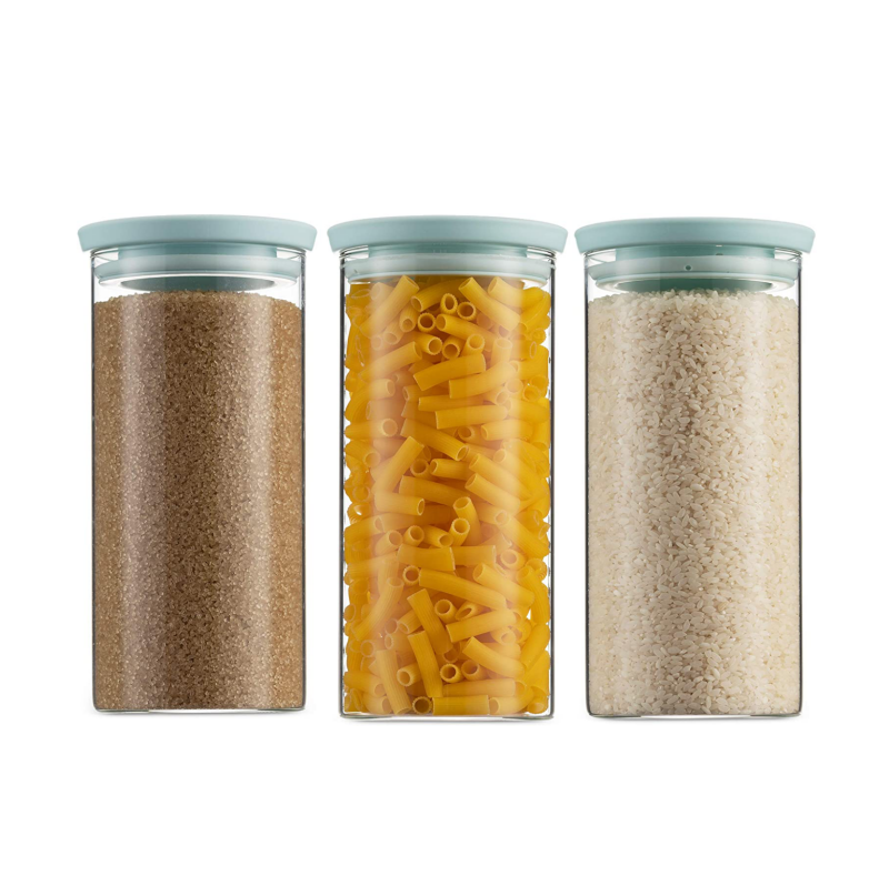 Airtight Canister Organization Sets Cheap Food Glass Jar with Plastic Lid