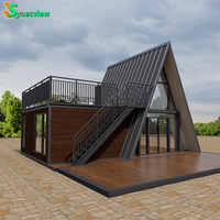 Villa de luxe modulaire préfabriquée à deux étages, détachable, portable, en acier, pour hôtel-resort, écologique et traditionnelle