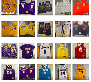Maillots de basket-ball personnalisés prêts à être expédiés <span class=keywords><strong>Lakers</strong></span> #   24 Uniformes <span class=keywords><strong>Bryant</strong></span> en maille respirante réversible brodée 100% polyester - Product Image 6