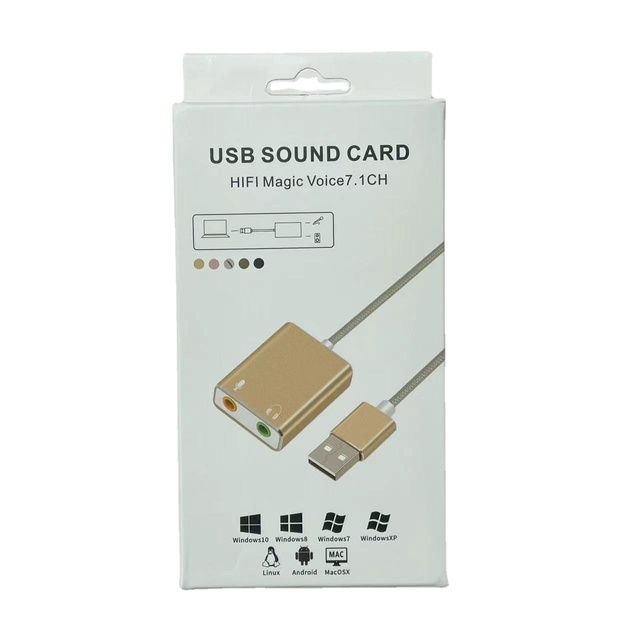 Factory Wholesale High-quality Aluminum Alloy Shell Double 3.5mm External USB Sound Card