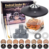 Ensemble de fumeurs électriques écologiques en acier inoxydable en forme d'OVNI pour whisky, cocktails, améliorateur de saveur, pics à cocktail, outils de bar