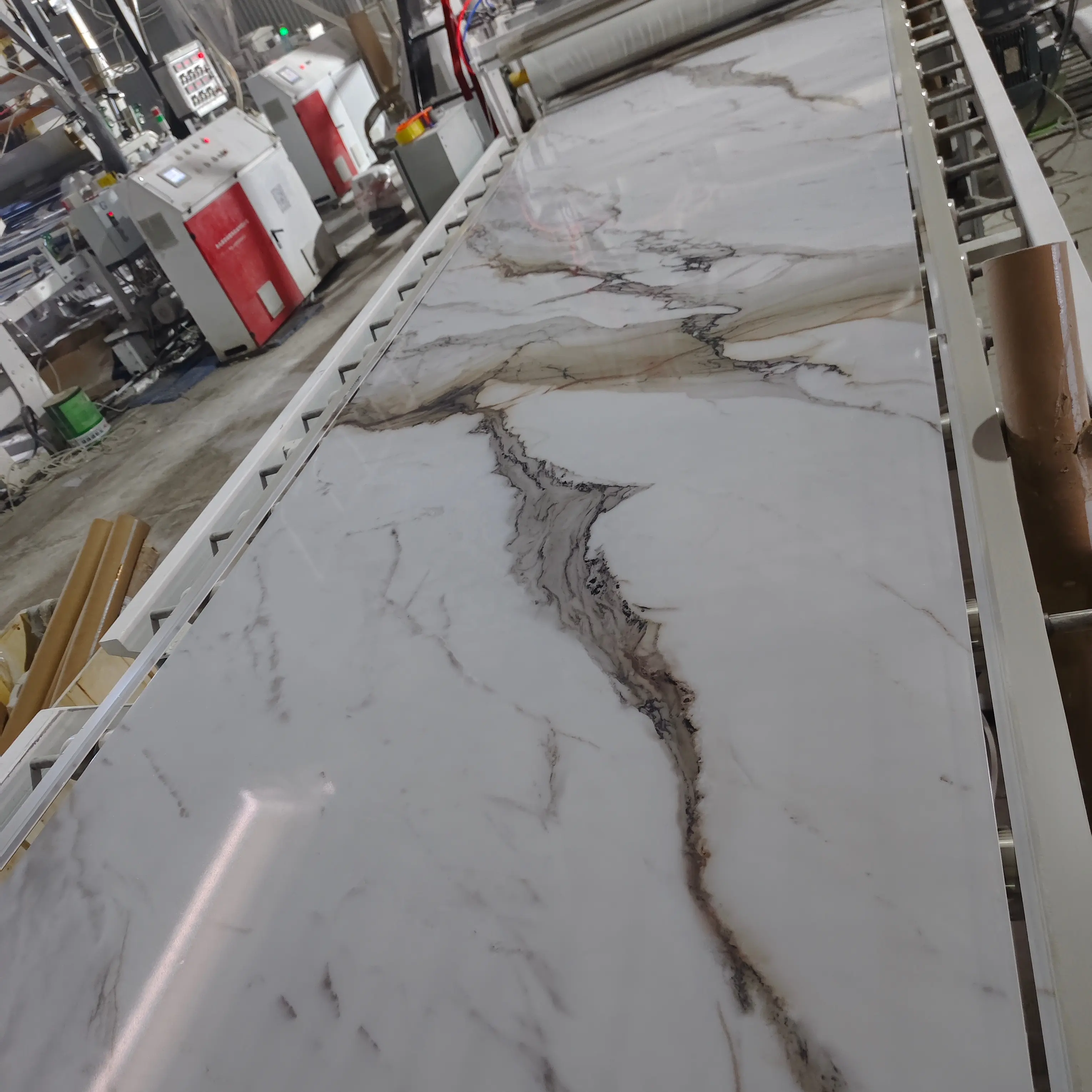 Baijin material de decoração à prova d'água branco preto cor mármore PVC folha de mármore placas plásticas UV