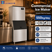 Machine à glace modulaire pour les entreprises de production de glace, avec production de glace en cubes, épaisseur de glace réglable et arrêt automatique en cas de niveau de glace plein.