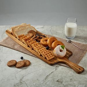 Tabla de Madera de Acacia Rectangular <span class=keywords><strong>para</strong></span> Servir Pan y Frutas con Asa <span class=keywords><strong>para</strong></span> Regalo de Inauguración Tabla de Cortar <span class=keywords><strong>para</strong></span> Charcutería <span class=keywords><strong>para</strong></span> <span class=keywords><strong>Mesa</strong></span> de Comedor - Product Image 2
