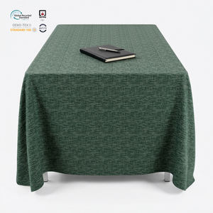 Nappe Rectangulaire Jacquard Premium Ivoire 8 pieds en Polyester Personnalisable Imperméable pour Mariages et Traiteur - Product Image 1