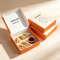 Caja de Cartón Reciclable para Snacks, Resistente a la Grasa, con Espacio para Salsas, Caja Personalizada para Sushi