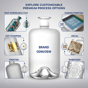 Botella de <span class=keywords><strong>Brandy</strong></span> Napoleón XO de 700 ml, Vidrio Plano con Base Redonda y Tapón de Goma, Estampado en Caliente, Envase para Cócteles y Licores, Capacidad de 750 ml - Product Image 6