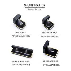 Заводские Оптовые Роскошные серьги, коробки для колец, нефритовые подвески, черное светодиодное освещение, индивидуальные шкатулки для ювелирных изделий - Product Image 2