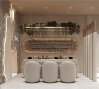 Meubles de présentation personnalisés pour salon de beauté, design d'intérieur de salon de beauté, décoration, solution tout-en-un pour la décoration de magasins.
