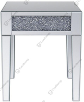 Table d'angle de canapé, avec effet miroir, de couleur argent écrasée, moderne, pour la maison, livraison gratuite