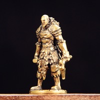 1 pièce Nouvelle figurine de guerrier en laiton, style rétro vintage, pièce d'artisanat décorative pour bureau, best-seller