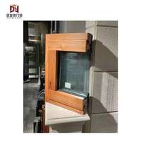 Ventana Abatible Moderna de Bajo Costo, Serie 92, de Aleación de Aluminio, Apertura Horizontal, Ventana de Madera Revestida de Aluminio Pasivo, Doble