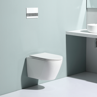 Toilette flottante de forme ronde Europe sans rebord Toilette murale Wc Suspendu Complet Toilette suspendue au mur sans rebord