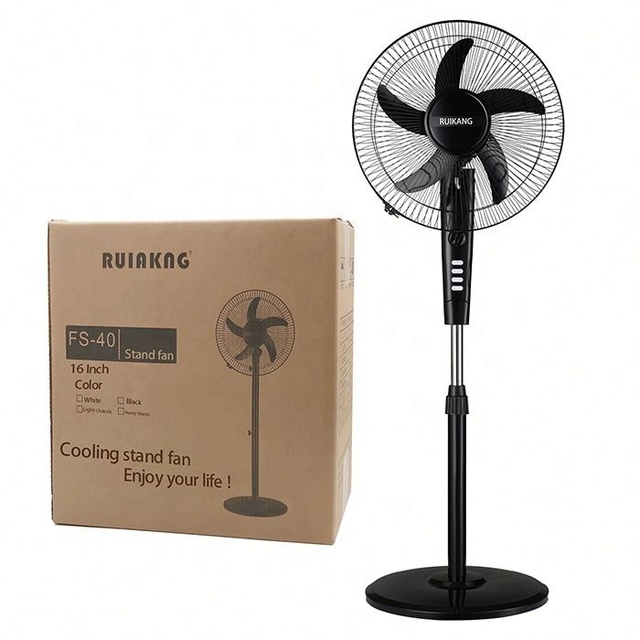 Hot Heat 16 Inch Home Height Adjustable Timer Stand Plug in Floor Electric Fans