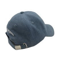 Casquette de baseball personnalisée à 6 panneaux en jean de haute qualité chapeau de papa lavé en denim de luxe avec broderie à la main patch d'étiquette tissée couleur bleue