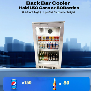 Nuelead NE-100CS 108L Réfrigérateur de bar à cocktails à affichage numérique en acier inoxydable, haute efficacité, faible bruit, 2~10 - Product Image 3